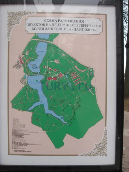 Схема размещения на территории музея-заповедника "Царицыно"