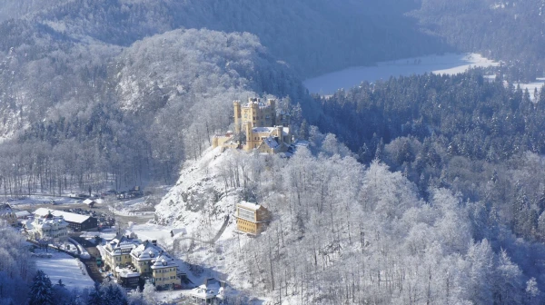 Пенорама замка с высоты птичьего полета