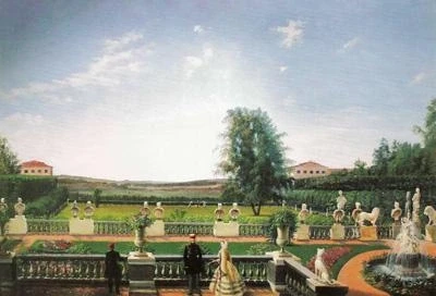 А.И.Федотов. Александр II на прогулке в Архангельском, 1860г.