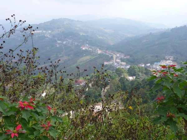 г.Храм Храм Phra Barom Mahathat. Панорама г. Мэ Салонг.