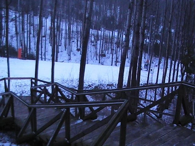 Живописный спуск-подъем у горнолыжной трассы 