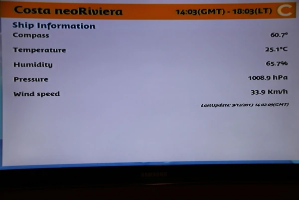 Бортовая информация Costa neoRiviera 4*.