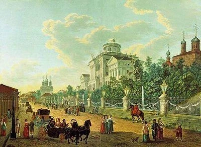 Ж.Делабарт "Пашков дом", литография, XVIII в.