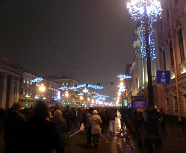 первые минуты Нового 2015 года на Невском