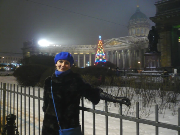 фото на память у Казанского собора в первые минуты Нового 2015 года