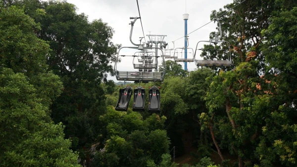 Сентоза. Аттракцион на картах Luge-Сани и Skyride.
