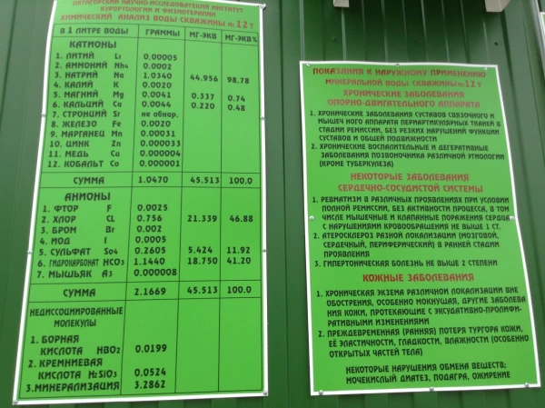 Минеральный состав термального источника