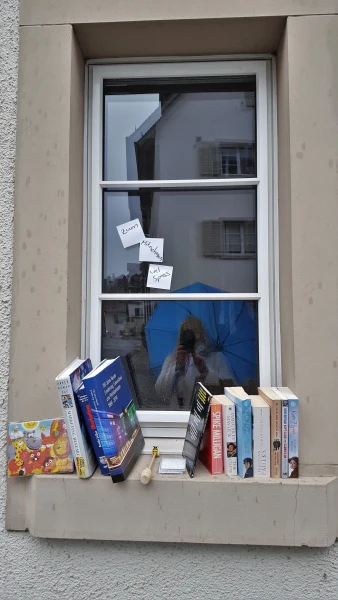 Впервые вижу: на окне детские книжки. Брать бесплатно! 