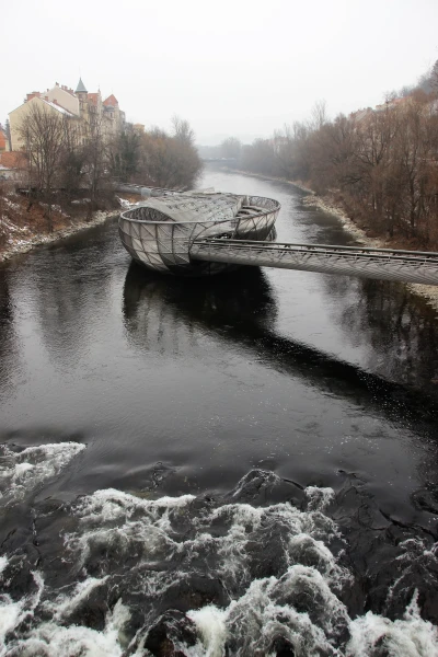 Грац. Река Мур. Остров-мост Муринсель.