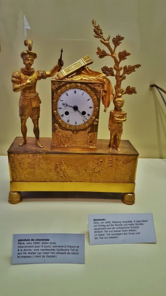 Позолоченные каминные часы 1840 г.