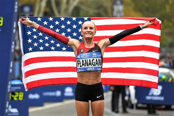 36-летняя американка Шалан Фланаган выиграла Нью-Йоркский марафон с результатом 2:26:53. (Фото: REUTERS/ Brendan McDermid).