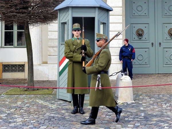 Смена караула у Дворца Шандора