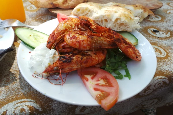 заказанные королевские креветки