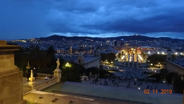 Museu Nacional d’Art de Catalunya. Виды со смотровой площадки... Вечерние