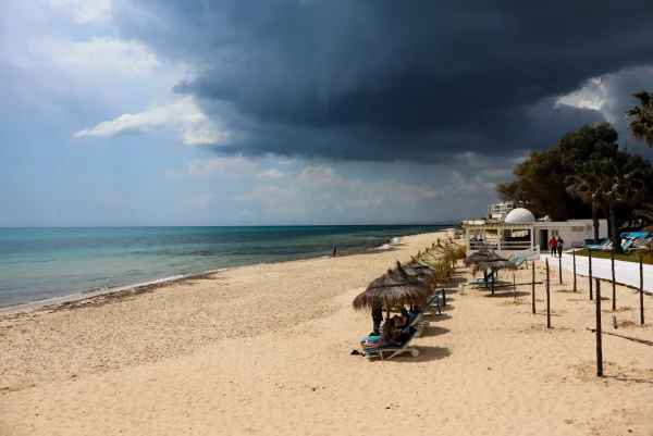Тунис. Хаммамет. Hotel Bel Azur Thalasso &amp; Bungalows 4*. Пляж отеля.