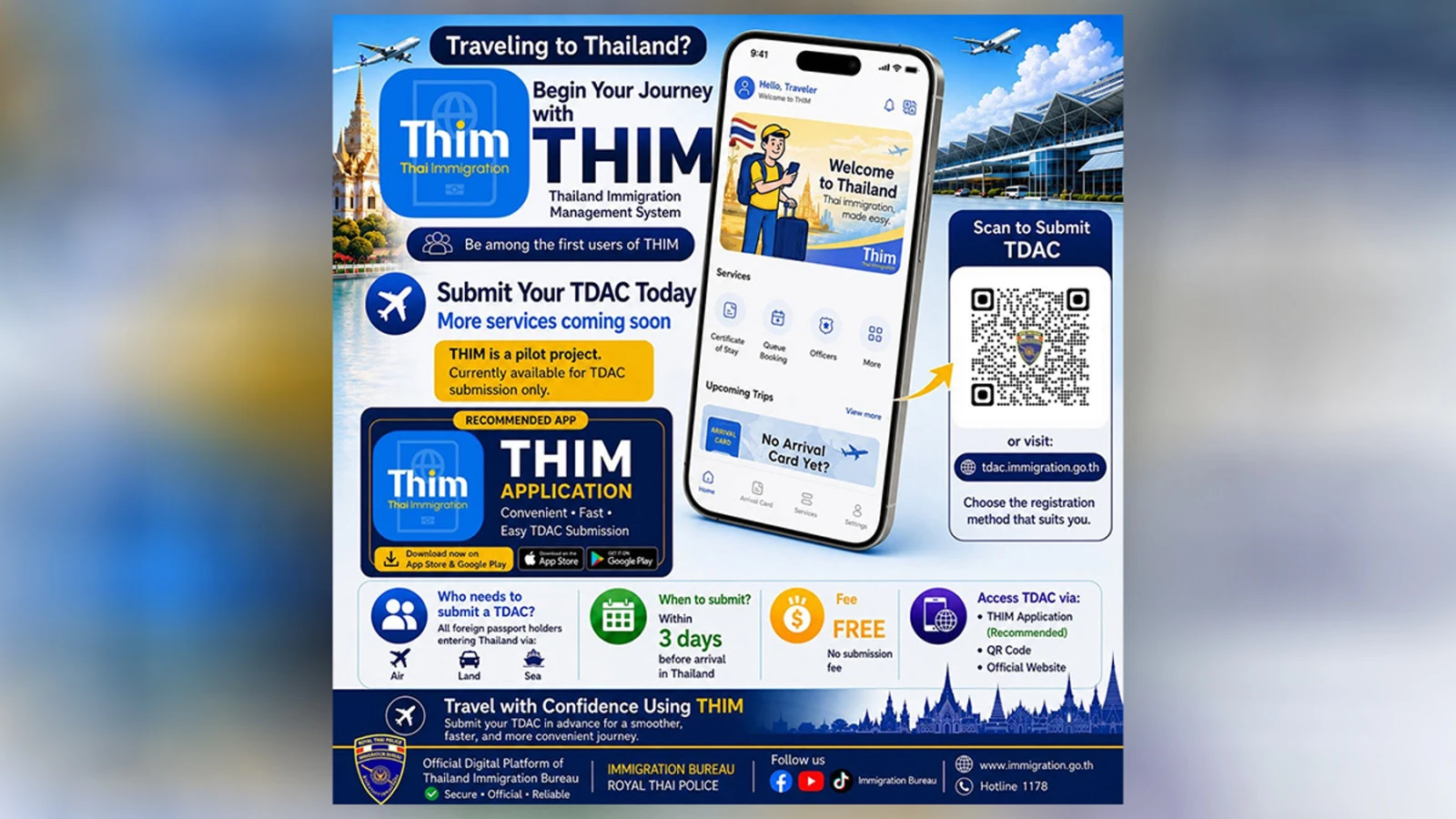 В Таиланде запущено приложение Thailand Immigration Management для упрощения регистрации иностранных путешественников