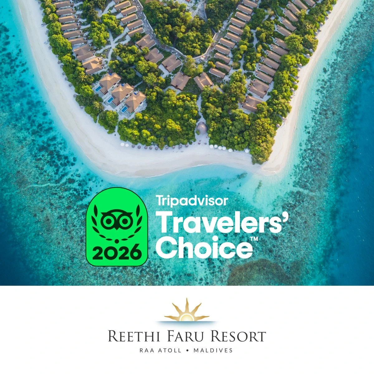 Курорт Reethi Faru получил награду Tripadvisor Travelers' Choice 2026
