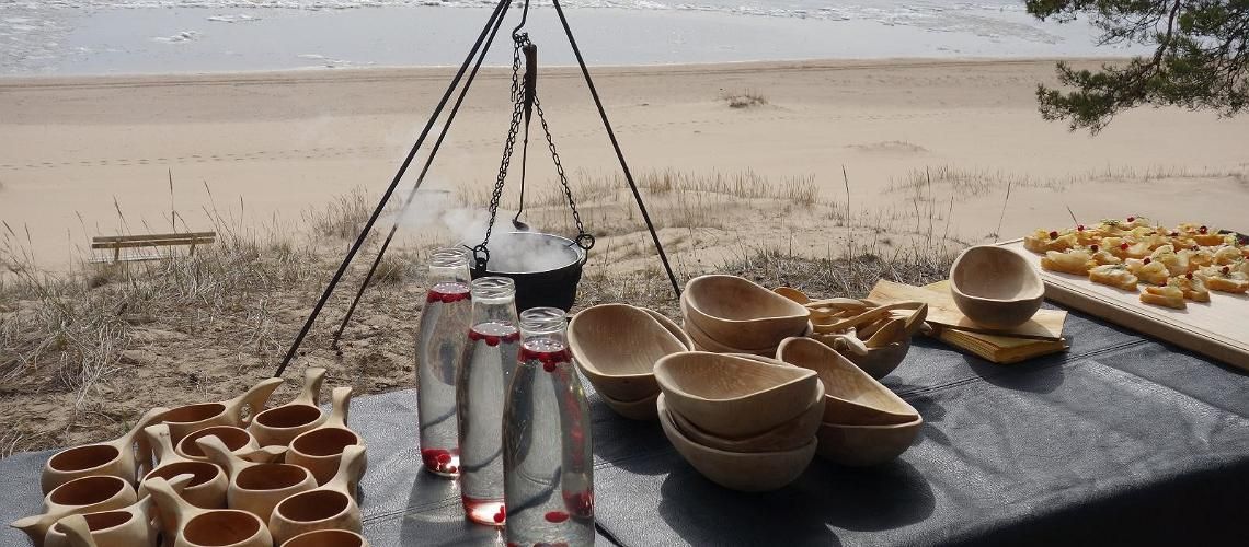 Зимний пикник на природе фото